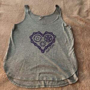 Bella Canvas Gray Sleeveless Tank Top with Purple Graphic “Just Ride”
